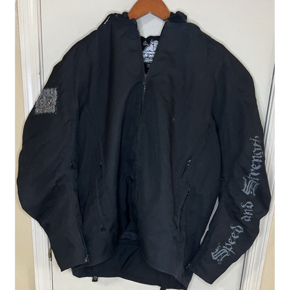 **Speed and Strength Off the Chain Motorcycle Jacket Mens 2XL Textile Black 2010
